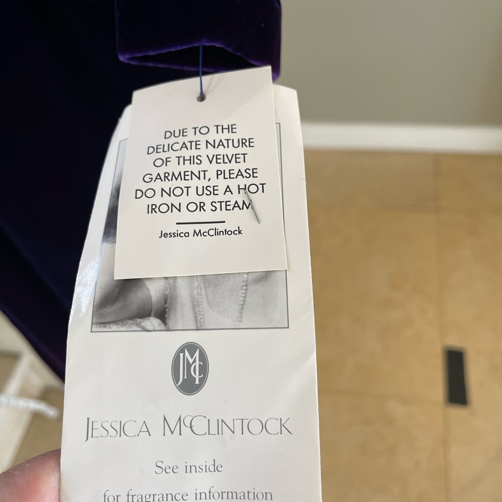 Vintage JESSICA MCCLINTOCK PURPLE DRESS - Picture 14 of 16